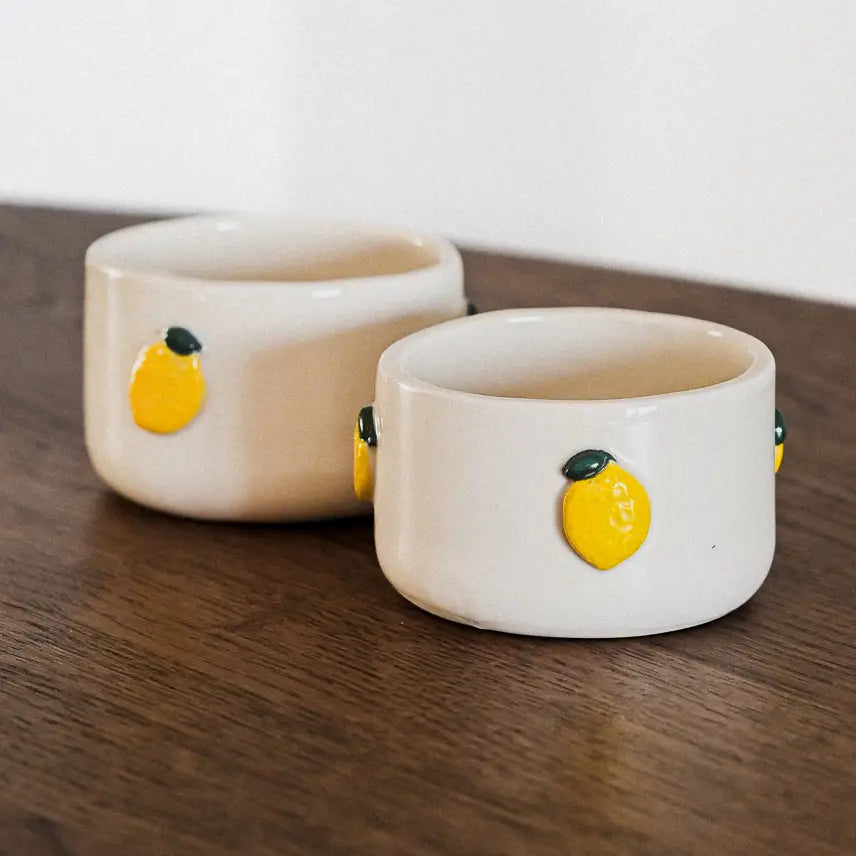 Citrusmugg handgjord keramikkopp