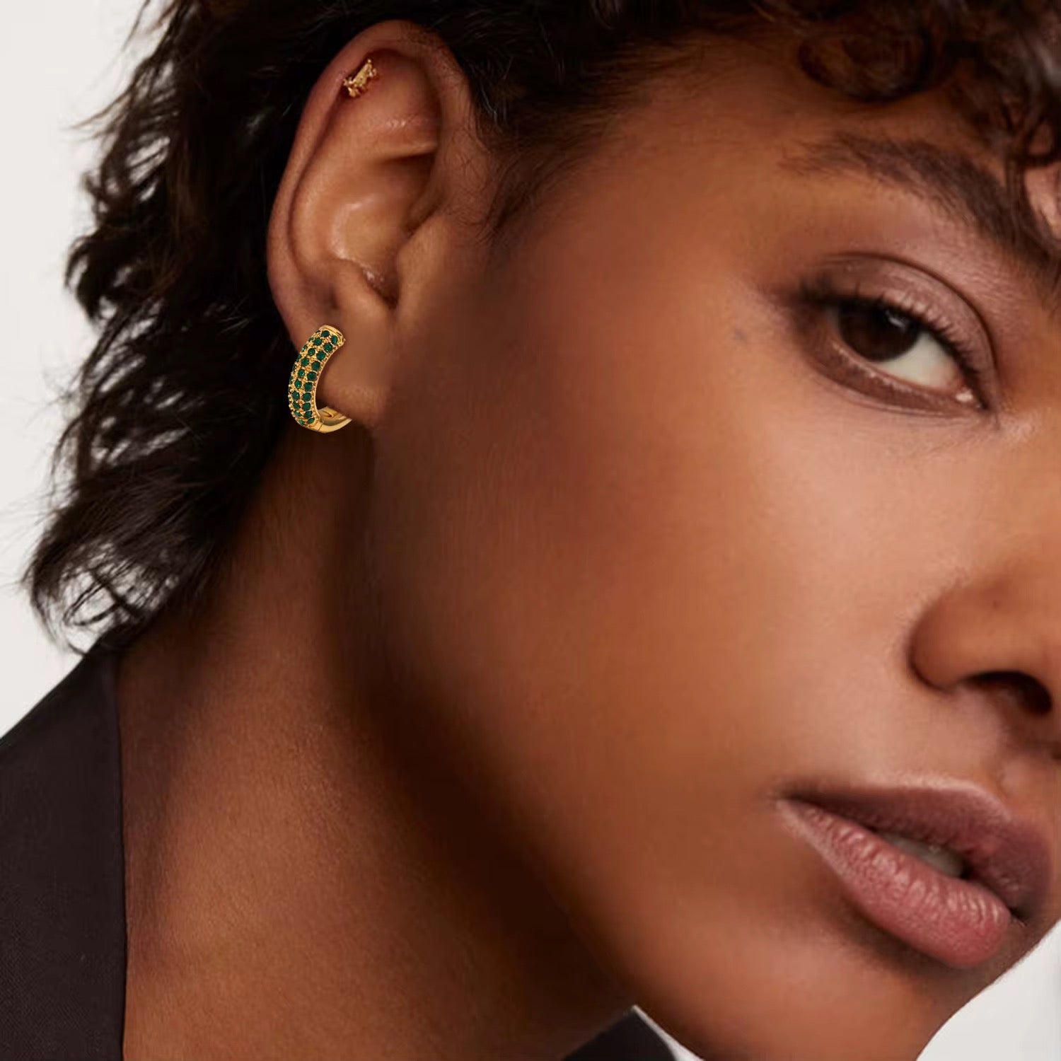 Liora Emerald Glow Hoops