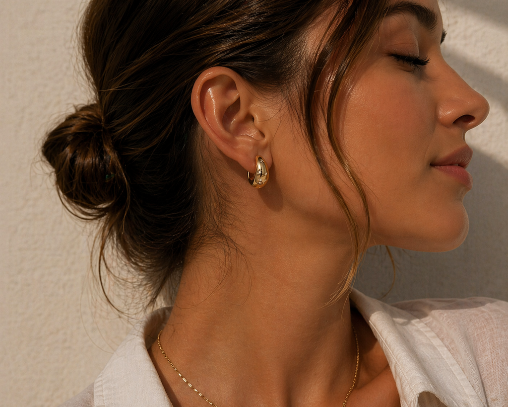 Star hoop earrings