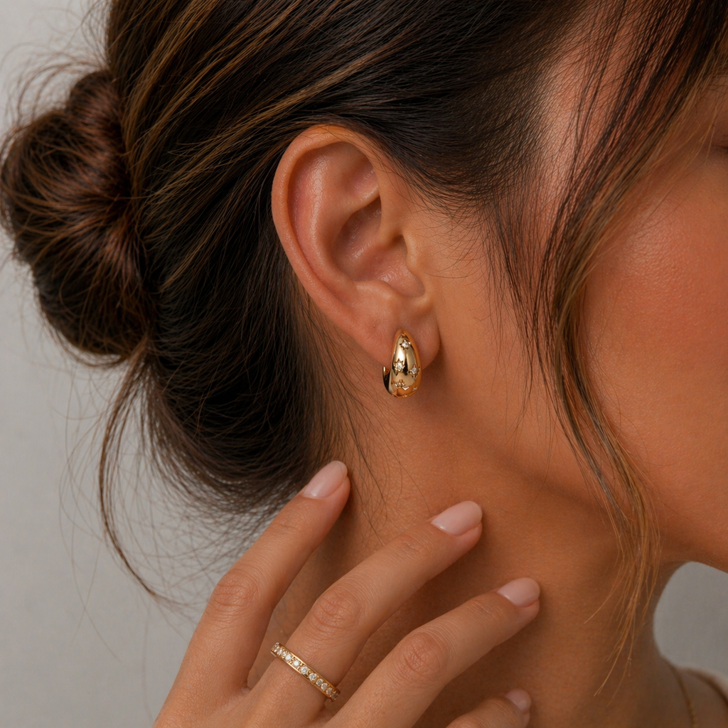 Star hoop earrings