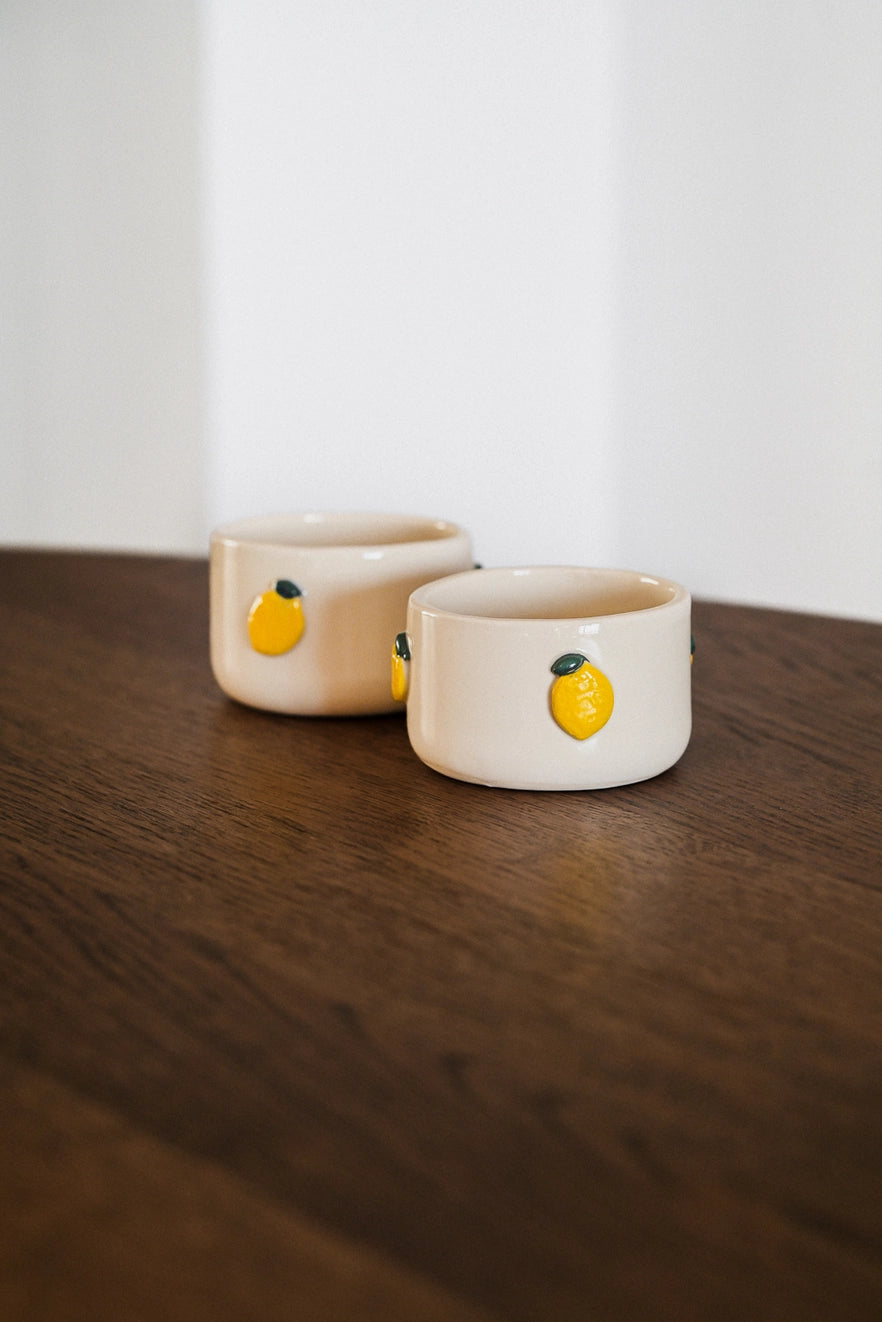 Citrusmugg handgjord keramikkopp