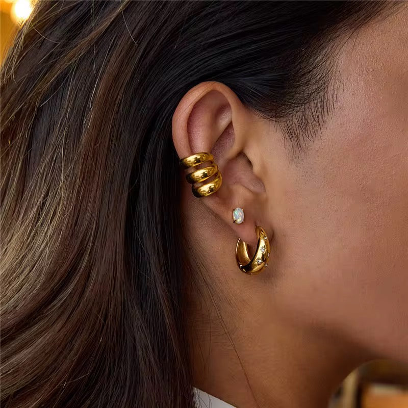 Star hoop earrings