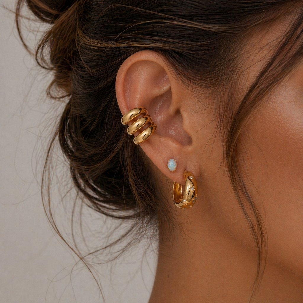 Star hoop earrings