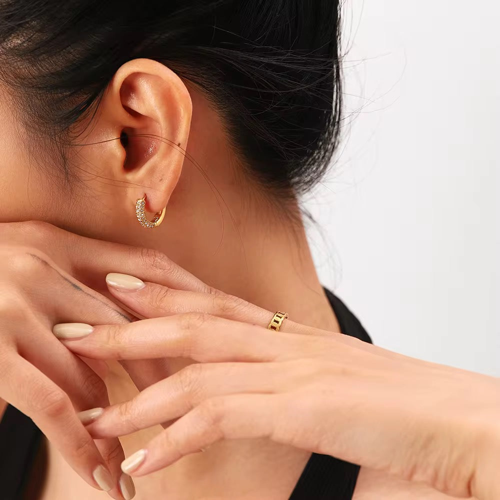 Liora Emerald Glow Hoops