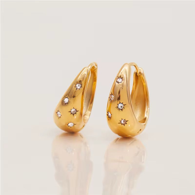 Star hoop earrings