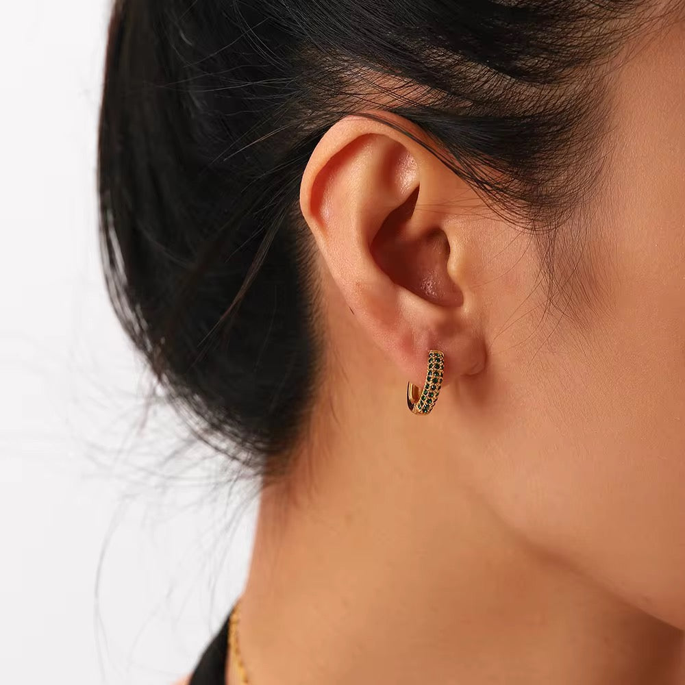 Liora Emerald Glow Hoops