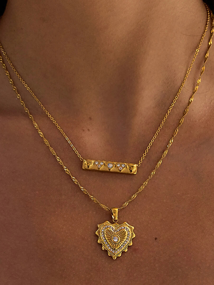 Liora Heart Vintage Necklace –Guld