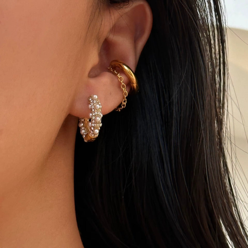 Vintage Flower Hoop Earrings